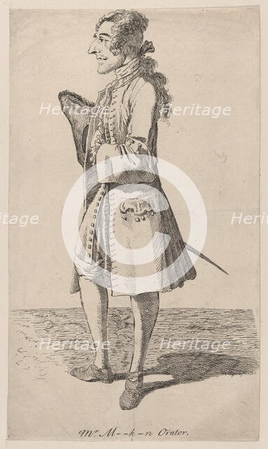 Macklin Orator, 1750-80., 1750-80. Creator: Thomas Patch.