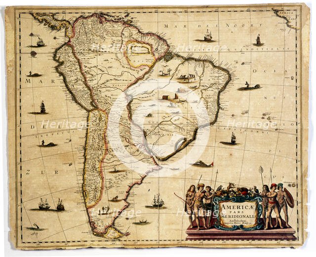 Americae pars Meridionalis, Amsterdam, c. 1640.  Creator: Hondius, Henrici (siglo XVII).