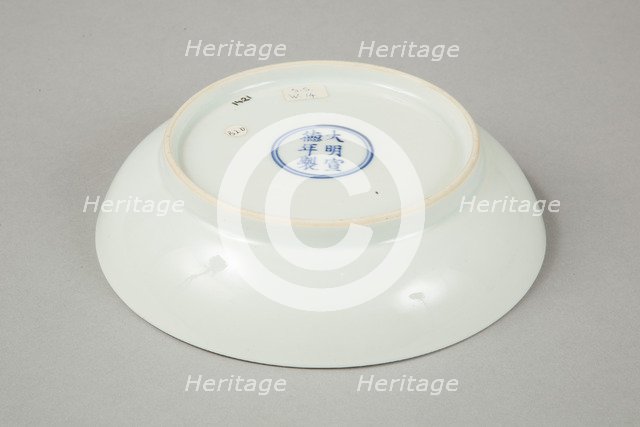 Qingbai glazed bowl with Xuande six character reign mark, 18th century. Artist: Unknown.