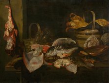 Still life with Fishes, 1660. Creator: Beijeren, Abraham Hendricksz, van (1620/21-1690).