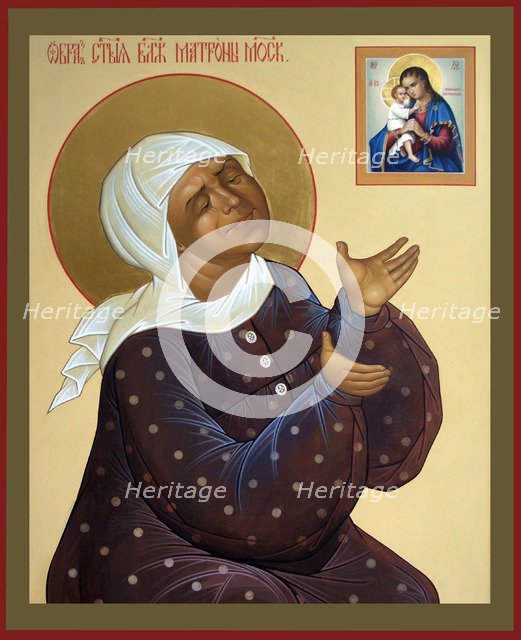 Saint Matrona of Moscow, 20th century. Artist: Russian icon  