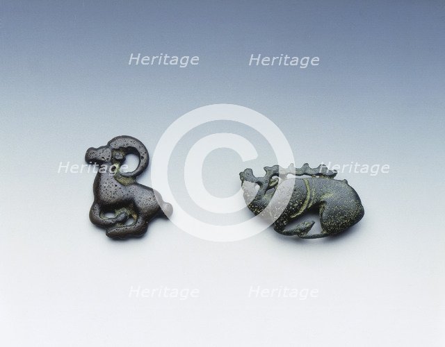 Two Ordos bronzes, Eastern Zhou dynasty, China, 6th century BC. Artist: Unknown