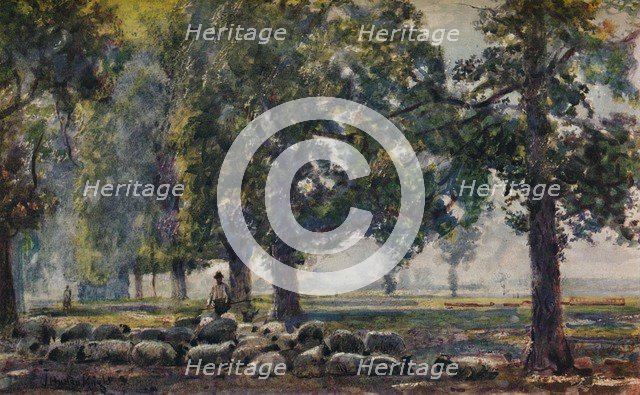 'Tending the Flocks', c1895. Artist: John William Buxton Knight.
