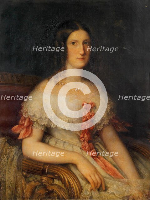 Portrait of Grand Duchess Maria Antonia of Tuscany (1814-1898), 1842. Creator: Beaudin, Félicité (1797-1879).