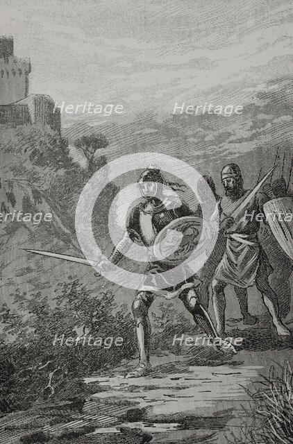 James III of Majorca (1315-1349 in the Battle of Llucmajor, on 25 October 1349, (1890).  Creator: Unknown.