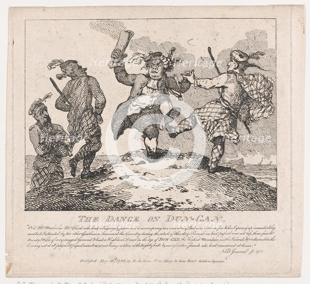The Dance on Dun-Can (Picturesque Beauties of Boswell, Part the Second), May 15, 1786., May 15, 1786 Creator: Thomas Rowlandson.