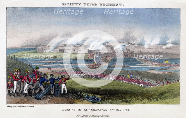Seventy-third Regiment, Storming of Seringapatam, India, 4th May 1799.Artist: Madeley
