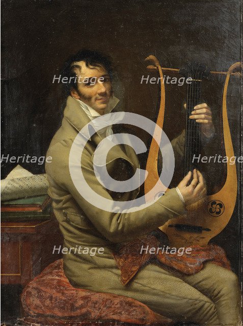 Portrait of Jean-Dominique Fabry Garat Playing a Lyre, ca 1802-1805.