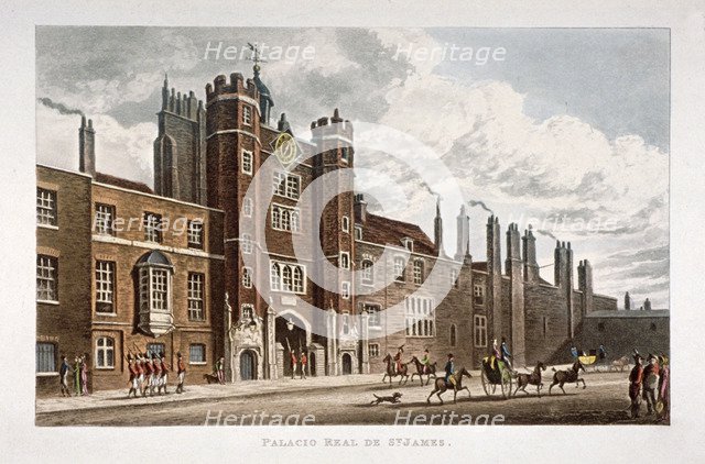 View of the front of St James's Palace, Westminster, London, 1812. Artist: Anon