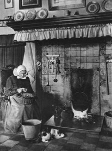 Kitchen and living-room in one, Twente, Netherlands, c1934. Artist: Unknown