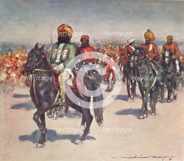 'Native Horsemen in the Review of Native Retainers', 1903. Artist: Mortimer L Menpes.
