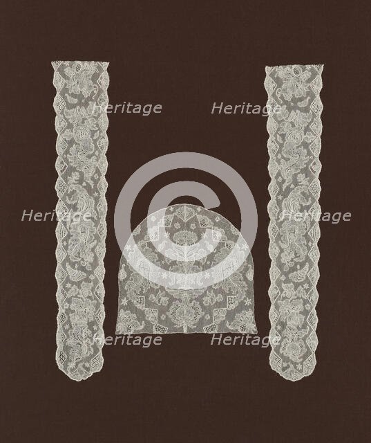 Lappets and Cap Crown, Flanders, 1740s/50s. Creator: Unknown.