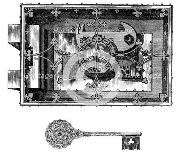 The International Exhibition: Chubbs' safe-lock and key, 1862. Creator: Unknown.
