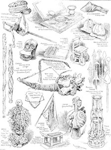Sketches at the Stanley and African Exhibition, 1890. Creator: Frederick George Kitton.