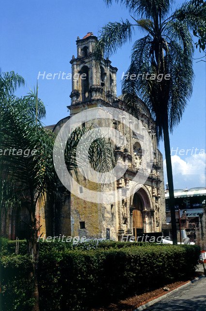 Façade and bell tower of the Temple of the Third Order located in the forecourt of the Cathedral …