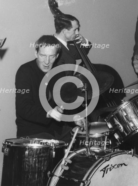 Phil Seamen and Phil Bates, Bull's Head, Barnes, London, c1965. Creator: Brian Foskett.