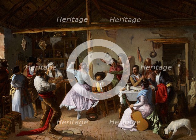 Dance at a Country Inn. Artist: Benjumea, Rafael (c. 1825-c. 1887)