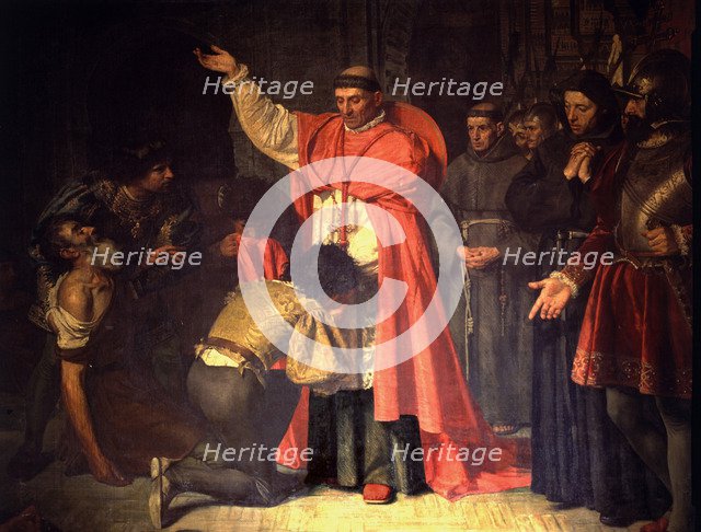 Cardinal Cisneros and the captives of Oran' oil painting by Francisco Jimenez de Cisneros (1437-1…