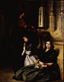 Agua-Bendita-A Church Scene, 1861. Creator: John Phillip.