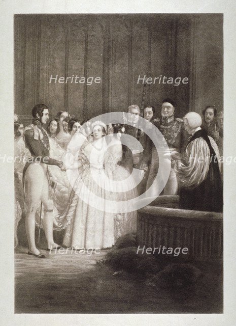 Marriage of Queen Victoria and Prince Albert, St James's Palace, Westminster, London, 1840. Artist: George Hayter