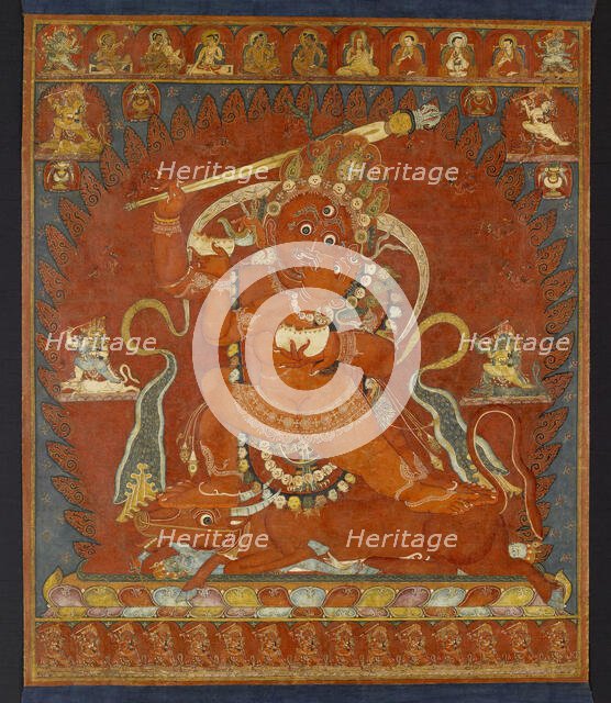 Raktayamari and Vajravetali, early 14th century. Creator: Unknown.