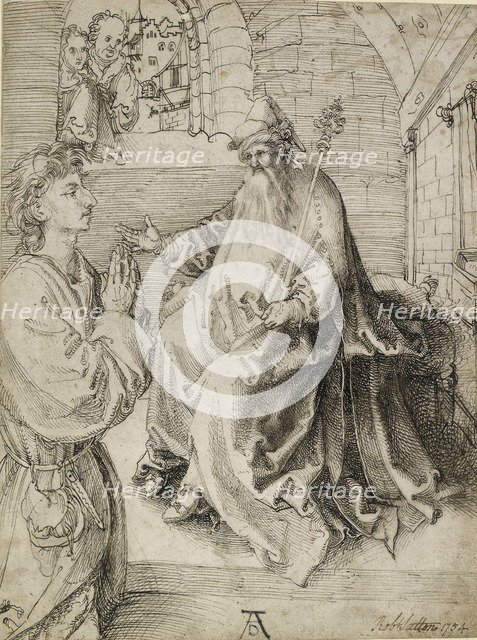 A Youth kneeling before a Potentate, c1490s. Artist: Albrecht Durer.