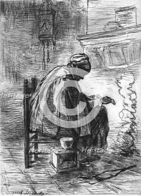 'The Hearth', after Josef Israels', c1880-83. Creator: Jozef Israels.