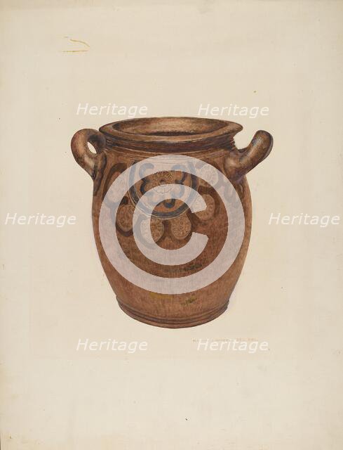 Stone Jar, c. 1940. Creator: Marin J. Bright.