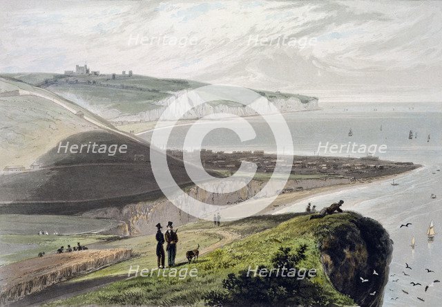 Dover, from Shakespeare's Cliff, Kent, 1829. Artist: William Daniell