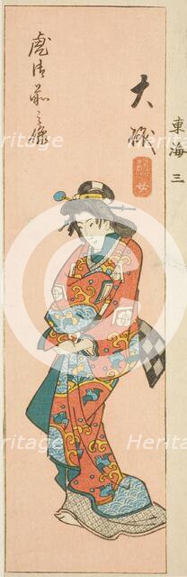 Oiso, section of sheet no. 3 from the series "Cutout Pictures of the Tokaido (Tokaido..., c.1848/52. Creator: Ando Hiroshige.