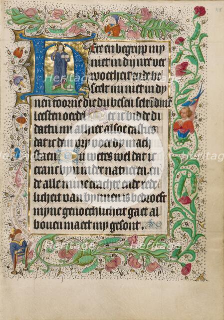 Initial H: Salvator Mundi; Book of Hours, Use of Utrecht, about 1460. Creator: Master of Evert Zoudenbalch.