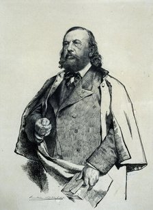 Portrait of the poet Théophile Gautier (1811-1872), 1879. Creator: Liphart, Ernest Karlovich (1847-1932).