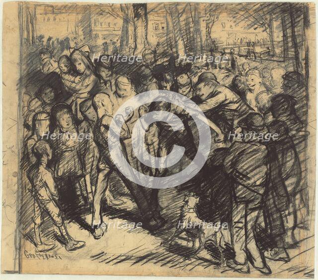 Street Fight [recto], 1907. Creator: George Wesley Bellows.