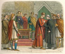 'The King pays court to the English leaders', c1066 (1864). Artist: James William Edmund Doyle.