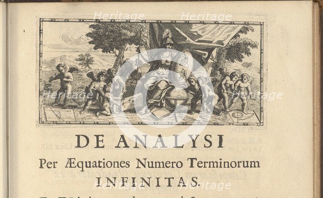 Headpiece from Analysis per Quantitatum Series, Fluxiones, ac Differentias? by Isaac Newton, 1711.
