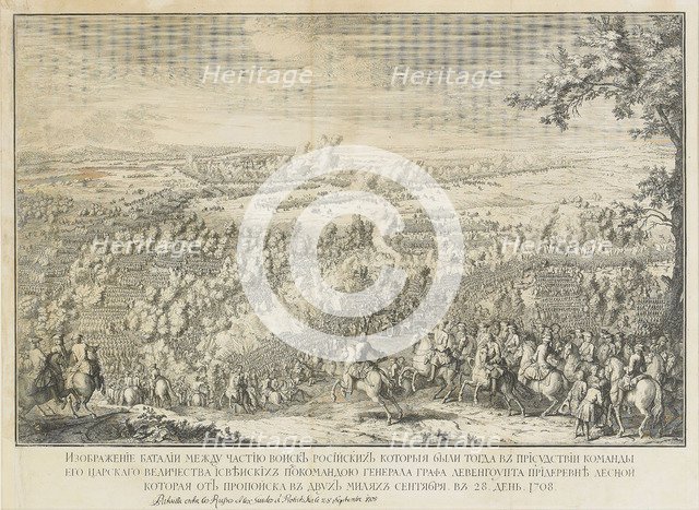 The Battle of Lesnaya. Artist: Larmessin, Nicolas de, II (1684-1755)