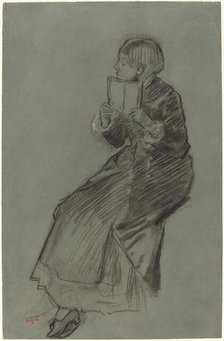 Woman Reading a Book, c. 1879. Creator: Edgar Degas.