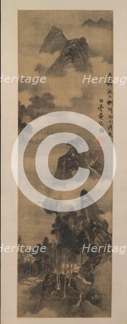 Mountains Along Riverbanks, early 17th century. Creator: Zhang Ruitu.