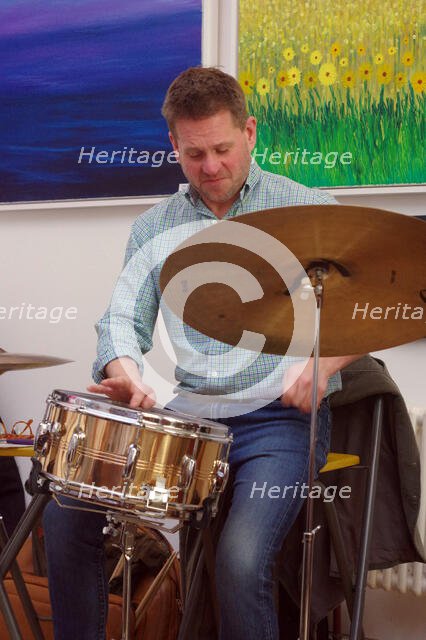 Matt Skelton, Sam Braysher Quartet, Clocktower Cafe Jazz Club, Croydon, London, March 2025. Creator: Brian O'Connor.