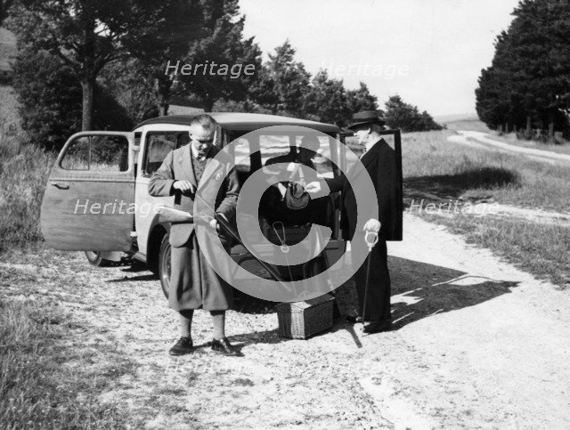Men on a shoot with a 1939 Bedford HC 5/6cwt, c1939. Artist: Unknown