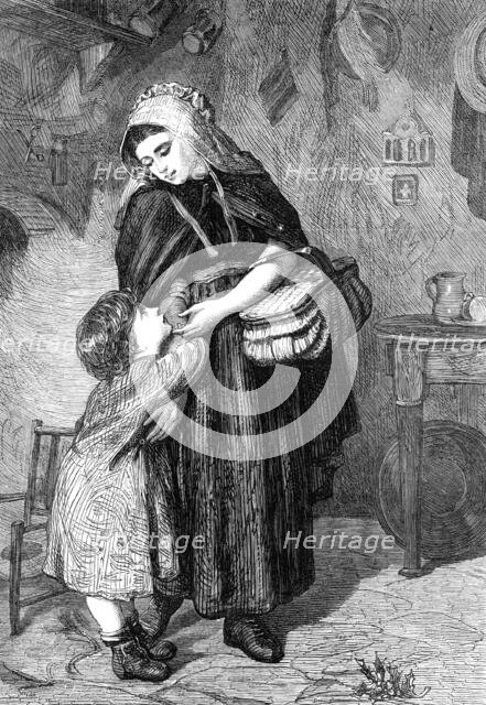 "May I Go With You?" by F. Shields, Winter Exhibition, Society of Painters in Water Colours, 1868. Creator: Unknown.