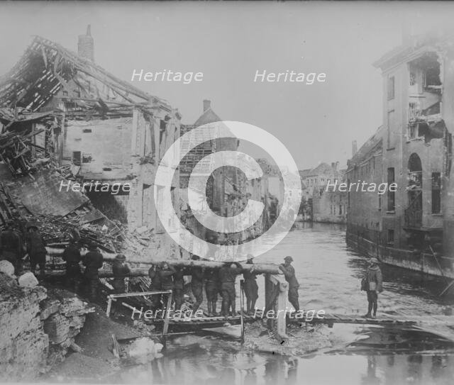 U.S. engineers, Audenarde, 10 Nov 1918. Creator: Bain News Service.