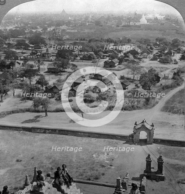 Homes of the people, from the roof of the old Guadapalin Pagoda, Pagan, Burma, c1900s(?)Artist: Underwood & Underwood