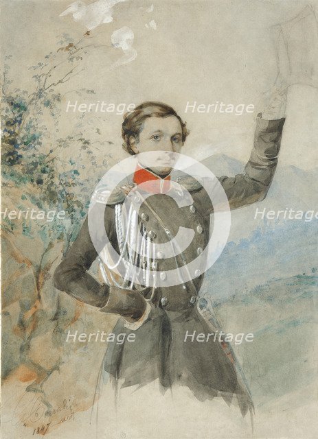 Portrait of Semyon Dmitrievich Lisanevich (1822-1877), 1847-1849. Artist: Corradini, G.V. (active 1840-1850s)