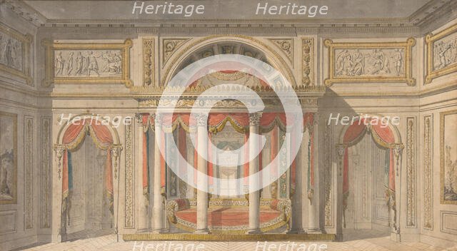 Design for a Bedroom, 1785-1838. Creator: School of Charles Percier (French, Paris 1764-1838).