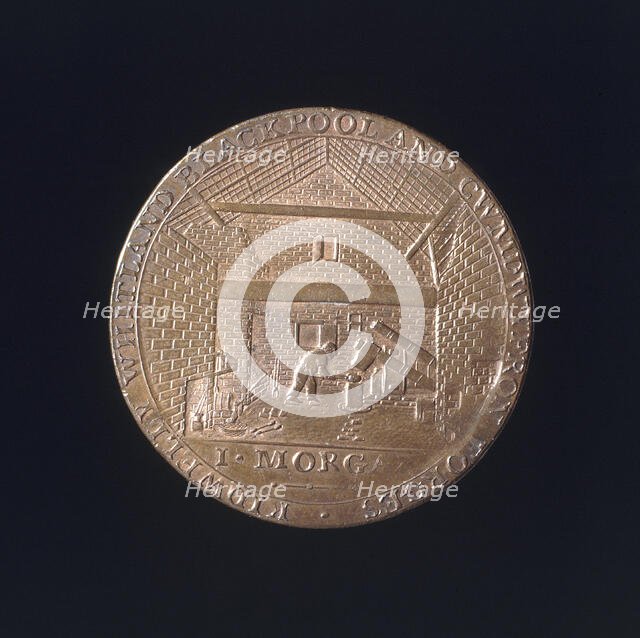 18th century token: Carmarthen ironworks, 1792. Creator: John Gregory Hancock.
