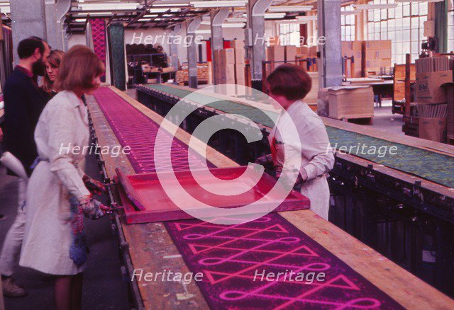 Screen-Printing Wallpaper by Hand at Sandersons, London, c1960s. Artist: Sandersons.
