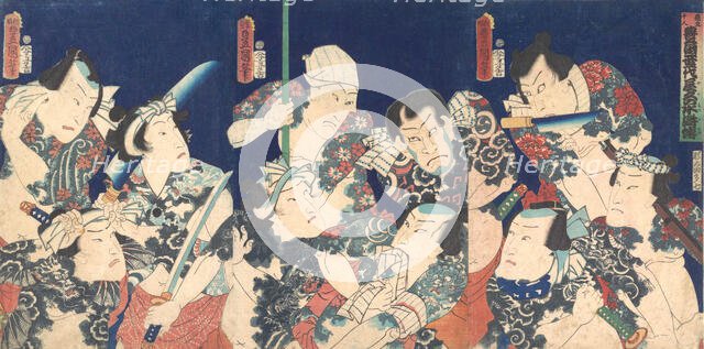 Utagawa's Lifetime Masterpiece, from the Japanese version of the Shuihu Zhuan,..., 1863 (5th month). Creator: Utagawa Kunisada.