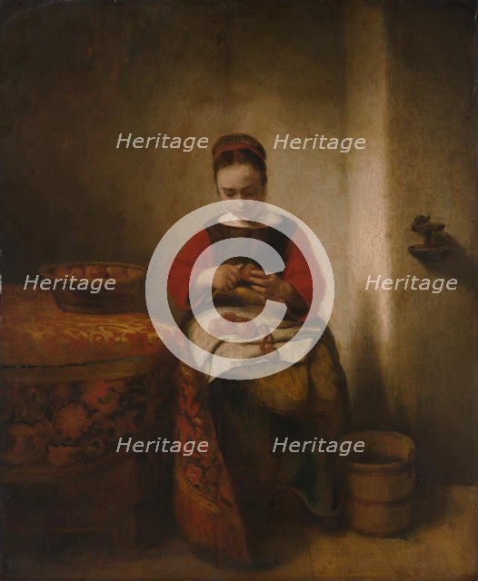 Young Woman Peeling Apples, ca. 1655. Creator: Nicolaes Maes.