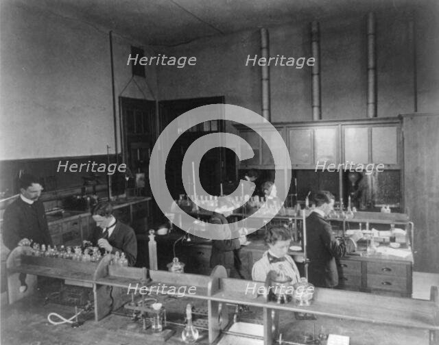 A chemistry lab, Central High School, (1899?). Creator: Frances Benjamin Johnston.